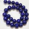 Good quality lapis faceted Round beads 10 inch strand 26 pec 10mm approx
